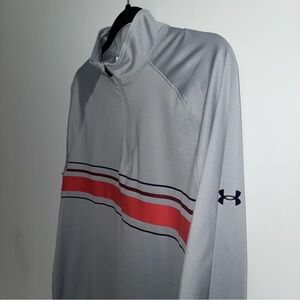 Under Armour Men's Gray quarter zip with Red Stripe